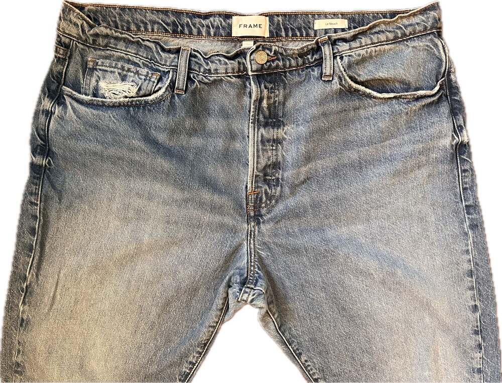 FRAME Le Slouch Mid-Rise Straight Leg Jeans Biodegradable Denim 34 - Picture 2 of 14